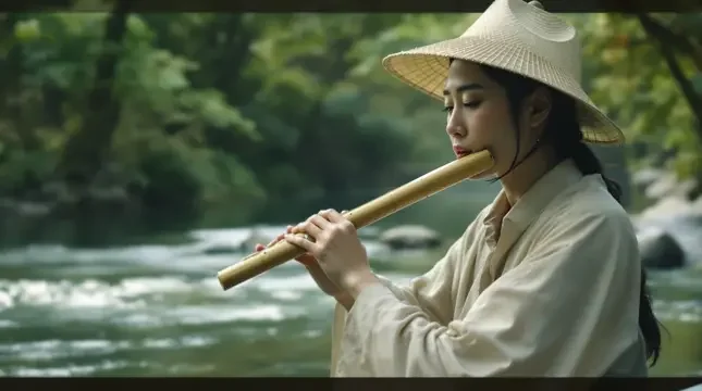 竹笛悠扬 - 小岛电影竹影清风影像